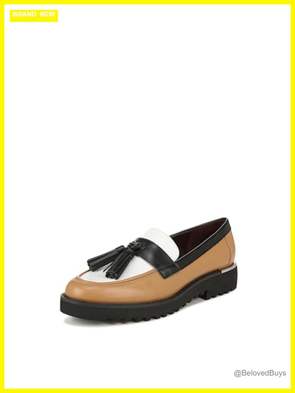 Womens Lug Sole Tassel Loafers Slip-On Almond Toe Platform